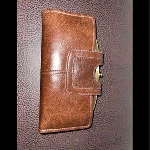 Hobo brown leather wallet